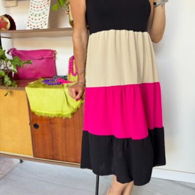 RIO abito balze fuxia