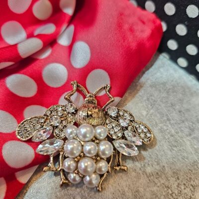 Spilla APE strass bianco