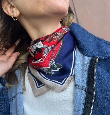 ELEGANCE foulard rosso/blu