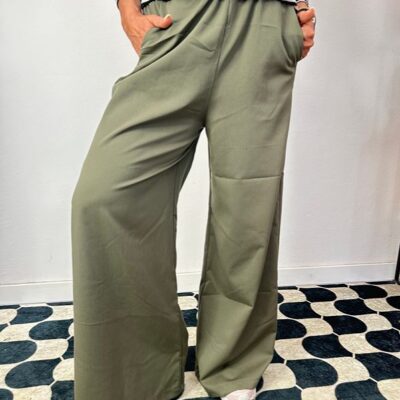 PANTA pantaloni verde militare