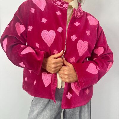 JASMINE giacca fantasia amarena cuori