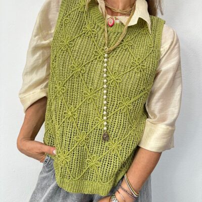 NOA gilet con ricamo fiocco