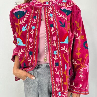 JASMINE giacca fantasia amarena fiori