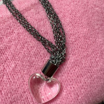 GLASS collana ciondolo cuore trasparente