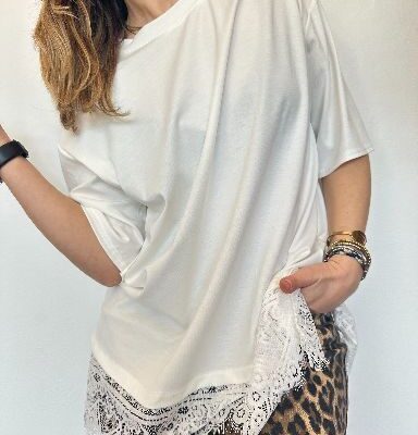 MILEY t-shirt con pizzo