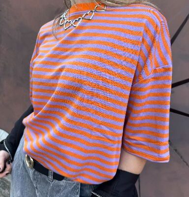 MISS t shirt garzata righe