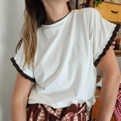 MELINA tshirt con bordo